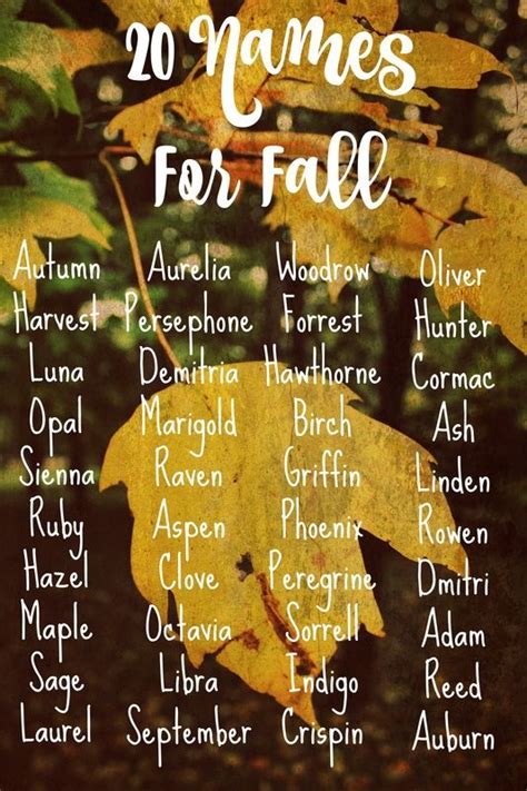 names for fall